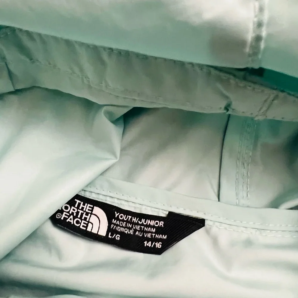 The North Face WindWall Mint Green Hooded Jacket Youth Large 14/16